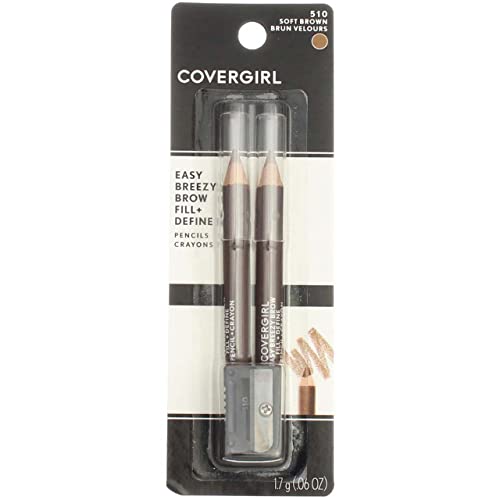 CoverGirl Brow & Eye Makers Brow Shaper & Eyeliner, Soft Brown 510, .06 oz (Pack of 4)