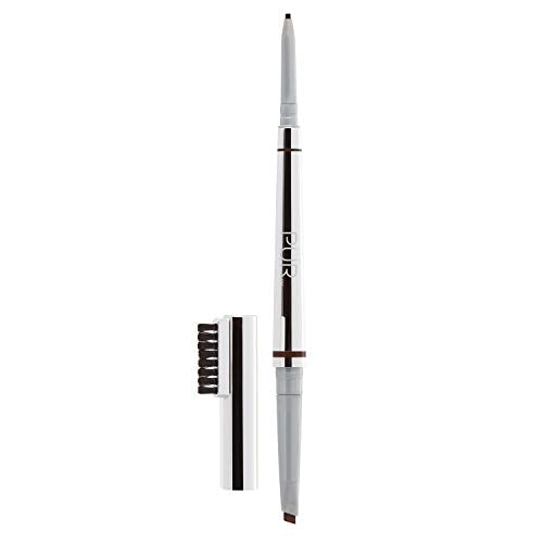 PÜR Beauty Arch Nemesis 4-in-1 Dual-Ended Brow Pencil, Self-Sharpening Component, Built-In Brow Grooming Comb, Conditions & Strengthens Brow Hair- Dark,1 Count (Pack of 1)