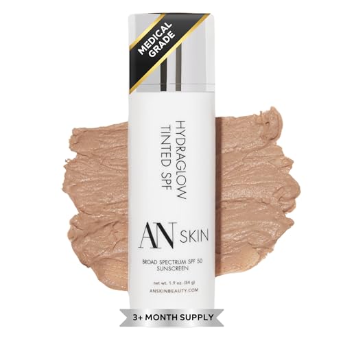 A N Skin - Hydraglow Tinted Sunscreen with Spf 50 - Tinted Moisturizer for Face - Ultimate Skin Protection, Balances Hydration, Minimizes Pores & Even Tone