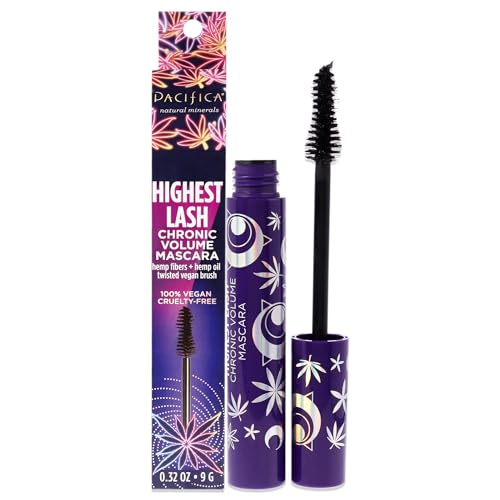 Pacifica Beauty, Highest Lash Chronic Volume Mascara, Black, Lash Lift + Conditioning, Vitamin B + Coconut, Silicone, Sulfate + Paraben Free, Vegan and Cruelty Free