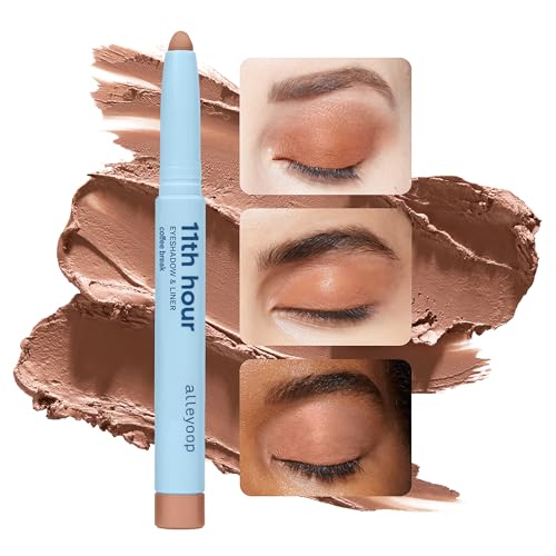 ALLEYOOP 11th Hour Cream Eye Shadow Sticks - Coffee Break (Matte) - Award-winning Eyeshadow Stick - Smudge-Proof and Crease Proof for Over 11 Hours - Easy-To-Apply and Compact for Travel, 0.05 Oz