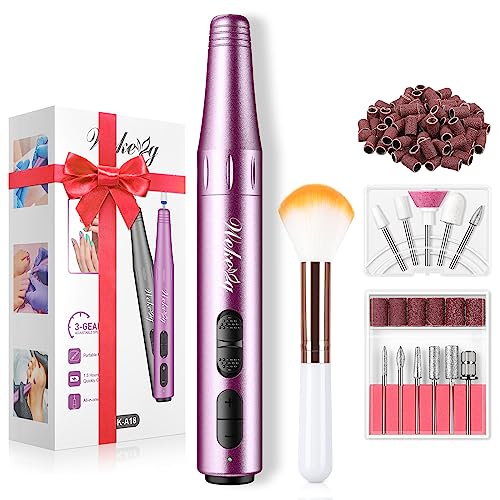 Cordless Nail Drill File Kit: Portable Electric Manicure and Pedicure Set for Gel Acrylic Nail - Professional Buffer Tool for Toenail - Dip Powder Nail Dremel Grinder Polish Cuticle Remover Machine