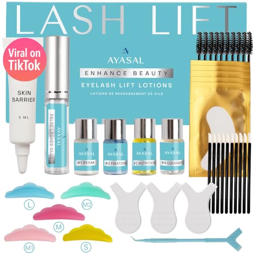 AYASAL Lash Lift Kit, 2023 Upgraded Eyelash Lift Kit, Professional Semi-Permanent Eyelash Perm Kit, Lasting for 6 Weeks, Suitable for Salon & Home Use