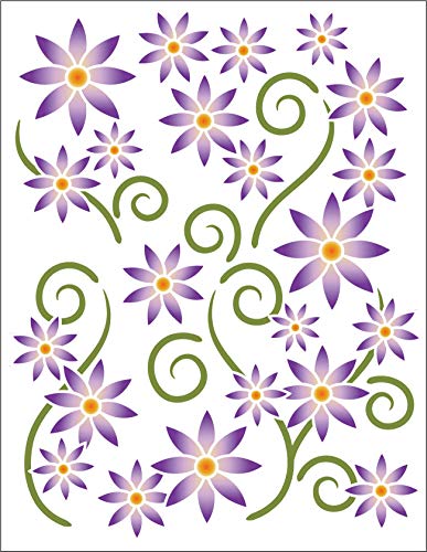 Urban Elementz Tattoo Elementz Decal Asters Violet (Printed On Clear)