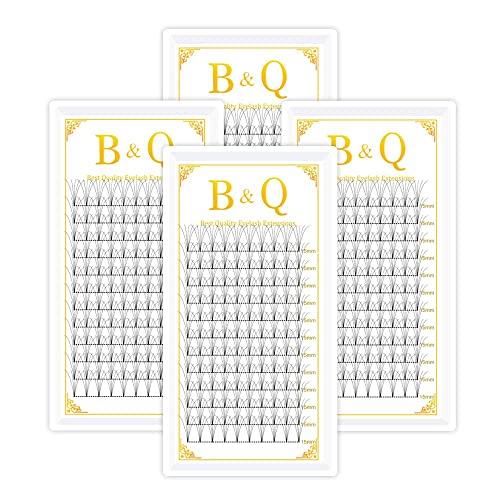 4 Trays Premade Fans Eyelash Extensions 5D-C-0.07-14+15 Short Stem B&Q Premade Volume Eyelash Extensions 0.07 0.10 Volume Lash Extensions C D curl 3D 4D 5D 6D Pre made Lash Fans (5D-C-0.07,14+15)