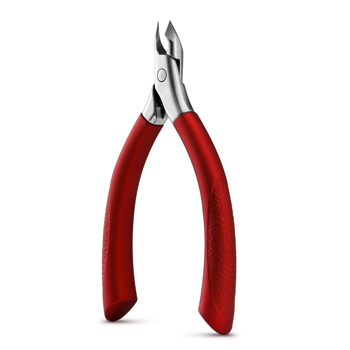 BEZOX Cuticle Clipper for Salon-Worthy Nails - Professional Half Jaw (5 mm) Cuticle Trimmers with Silicon Handle for Expert Manicures, Precision Cuticle Cutters Premium Cuticle Tool - Red