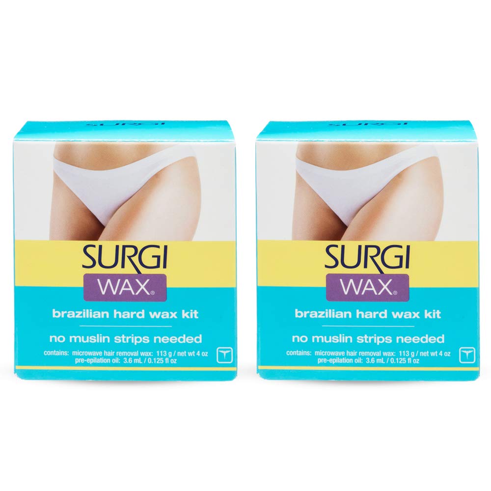Surgi Brazilian Microwave Hard Wax Kit 4 Oz, 2 Pack