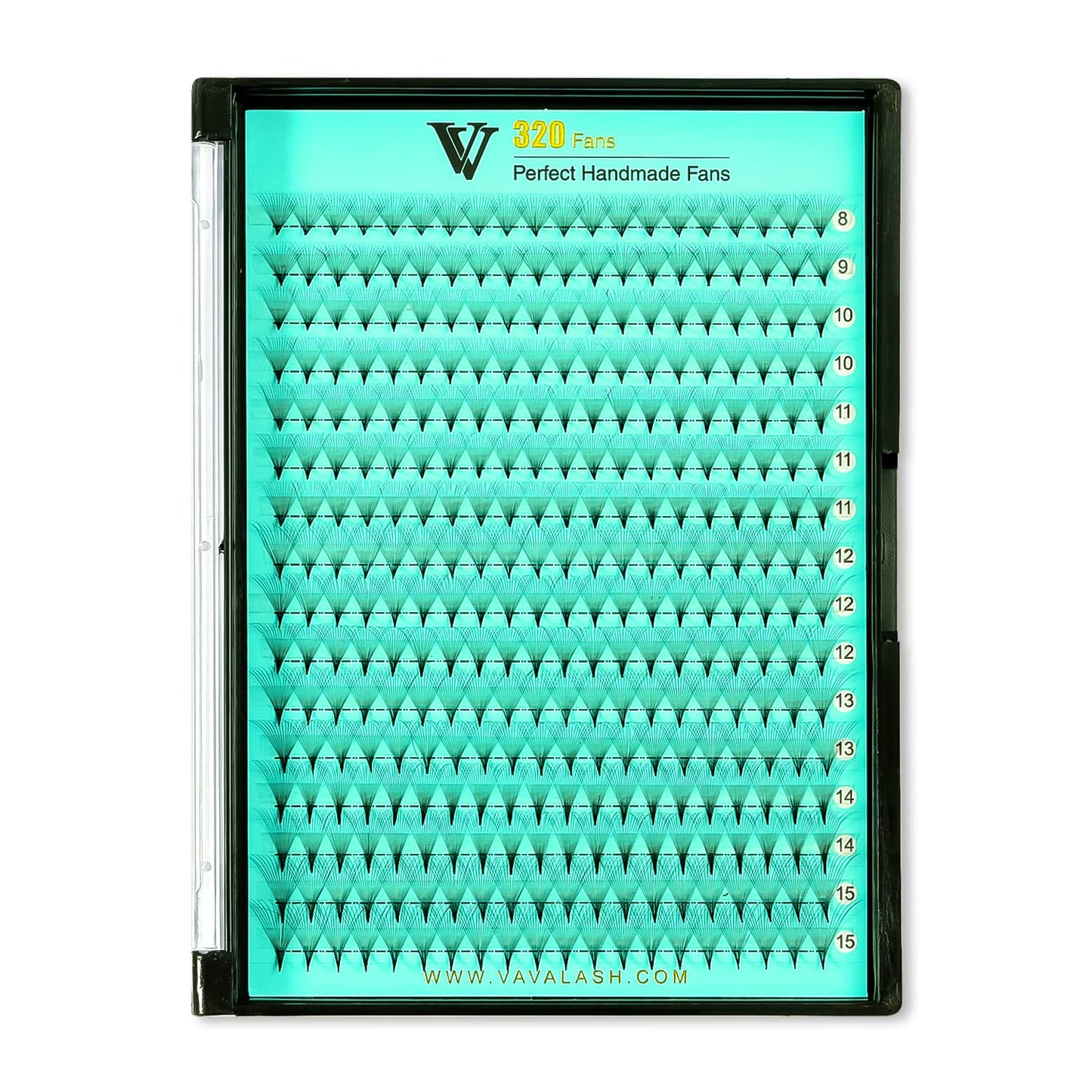 VAVALASH Premade Fans Eyelash Extensions 5D 6D 8D 9D 10D 16D 20D Thickness 0.05 C/D Curl Middle Stem Heat Bonded Premade Fans Russian Volume Lash Extensions Supplies (Middle Stem 16D-0.05-C-8-15mm)