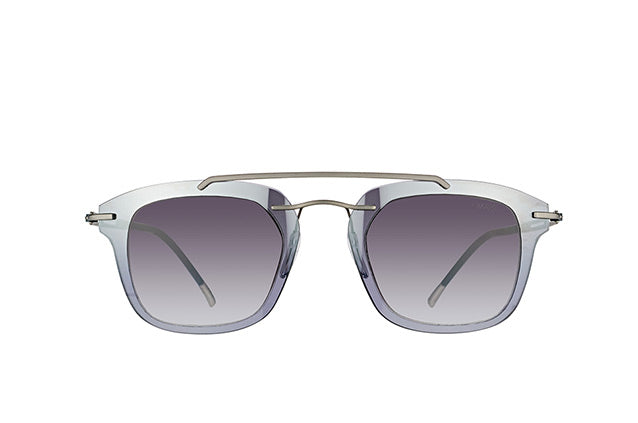 silhouette explorer 8690 sunglasses hand made in austria, eyewear, eyeglasses, glasses, prescription optical, silver grey titanium, spx plastic, silver gradient lens. Aviator style front view