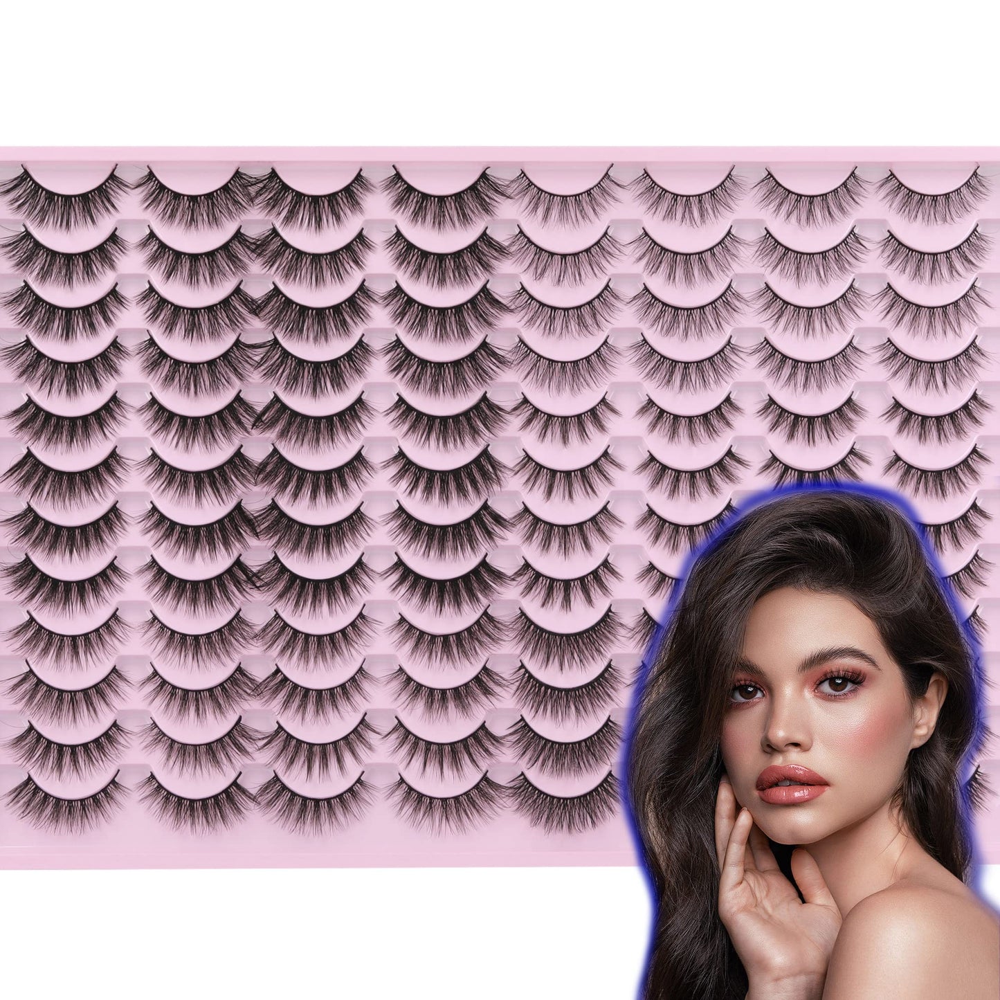 ALICE Lashes False Eyelashes Natural Look Wispy Soft 3D Curl Eyelashes Bulk Pack 48 Pairs Reusable Manga Lashes Wholesale
