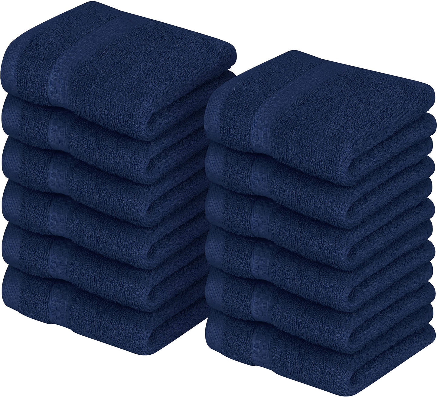 Utopia Towels [12 Pack Premium Wash Cloths Set (12 x 12 Inches) 100% Cotton Ring Spun, Highly Absorbent and Soft Feel Essential Washcloths for Bathroom, Spa, Gym, and Face Towel (Navy Blue)