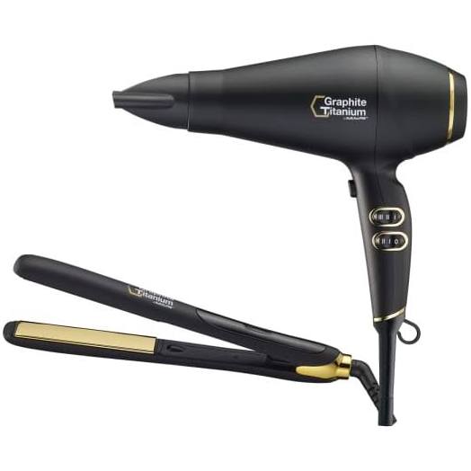 BabylissPro Graphite Titanium Ionic Prepack(1" Ionic Flat Iron/ 1875W Ionic Dryer)