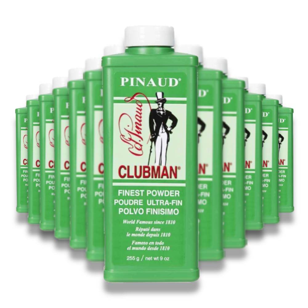 Clubman Talc, Finest White Powder 9 Oz - 12 Pack