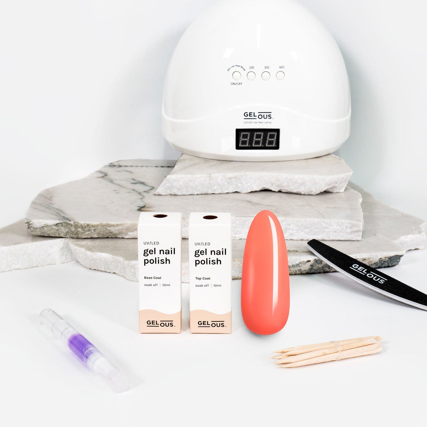 Gelous gel nail polish Coral Baskin Essentials Pack - photographed in New Zealand