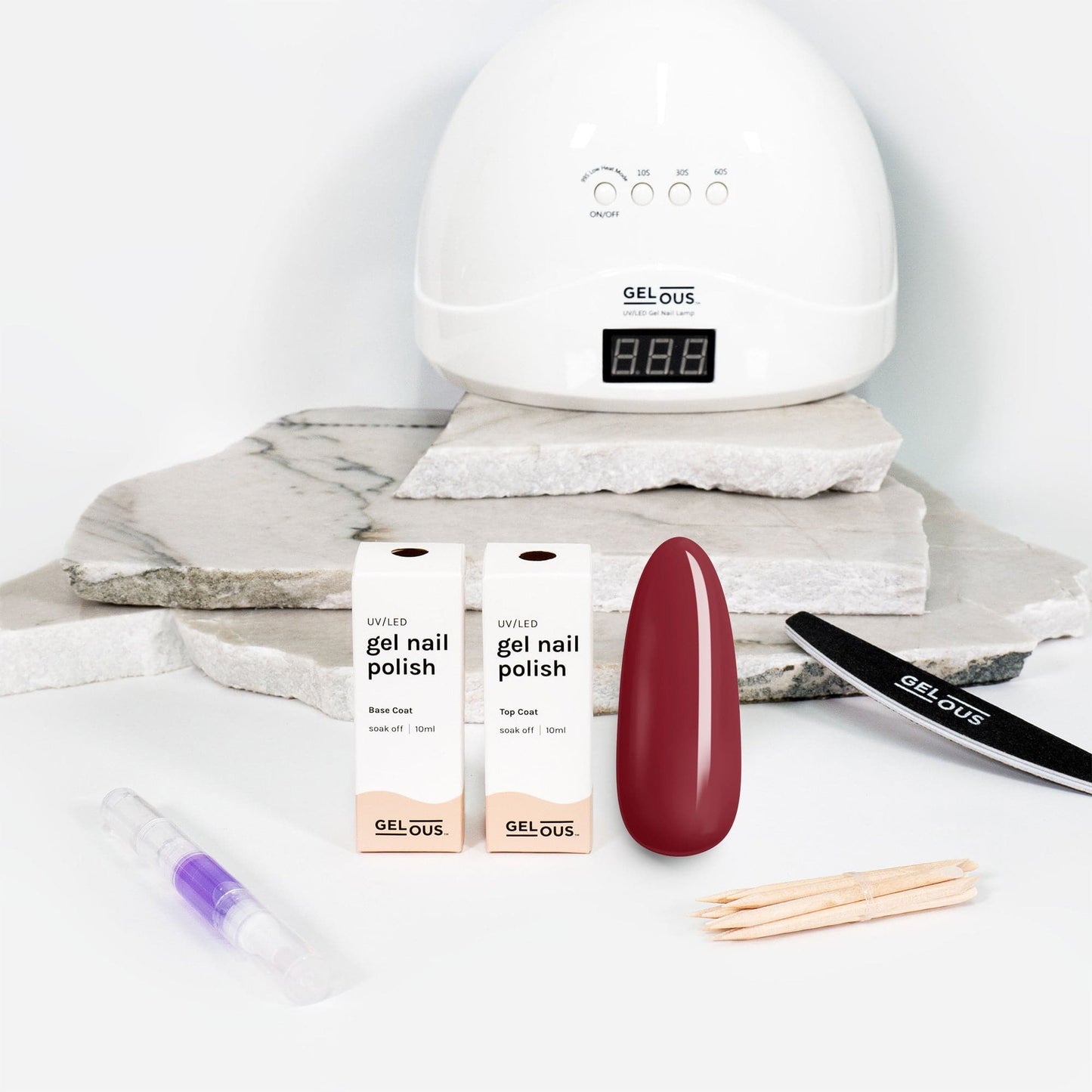 Gelous gel nail polish Pinot Noir Essentials Pack - photographed in New Zealand