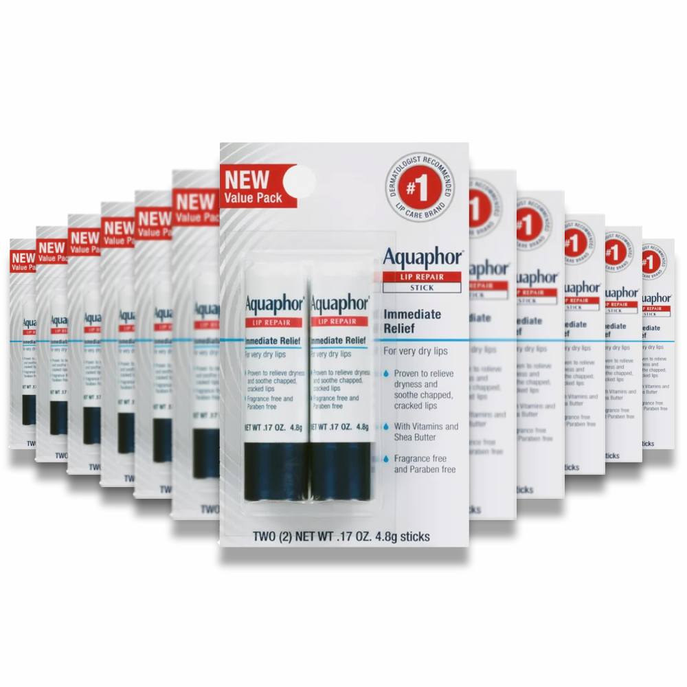 Aquaphor - Lip Repair Stick, Twin Pack - 0.17 Oz- 12 Pack