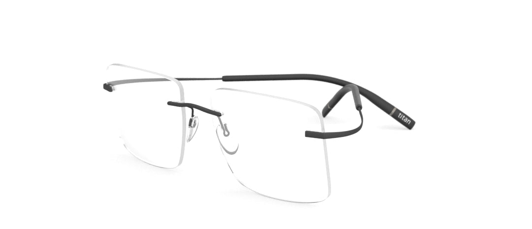 silhouette tma the icon 5541 optical prescription eyewear eyeglasses glasses, screwless, hingeless, titanium, lightweight comfortable, classic timeless, made in austria, black