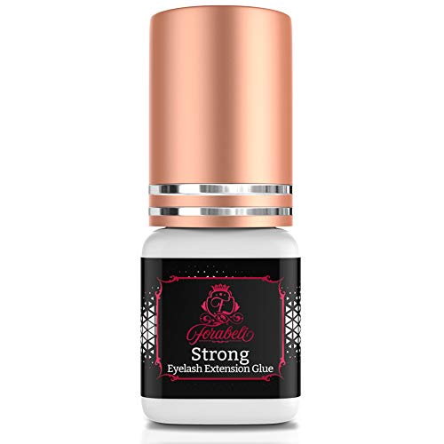 Strong Eyelash Extension Glue - Forabeli 5ml / 2-3 Sec Drying time/Retention – 6 Weeks/Maximum Bonding Power/Black Adhesive for Semi-Permanent Extensions/Beginner Lash Glue/Professional Lash Supplies