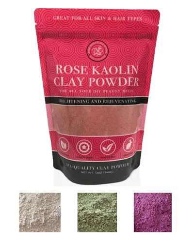 Bare Essentials Living Pink Clay Powder 12 oz, Pure Rose Kaolin Clay Powder for Face Masks or for Colorant DIY Beauty Products for Face, Hair, Body, Soap, Bath Bombs, Makeup, Lotion and Deodorant
