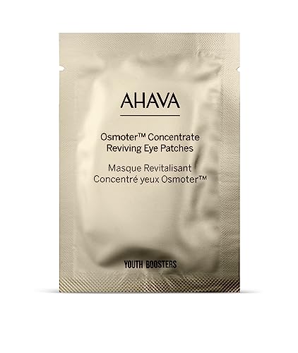 AHAVA Osmoter Concentrate Reviving Eye Patches - Hydrogel patches for youthful & rested eyes, reduces wrinkles, fatigue signs & fine lines, enhances radiance, with Osmoter X3 & Niacinamide, 6 packs