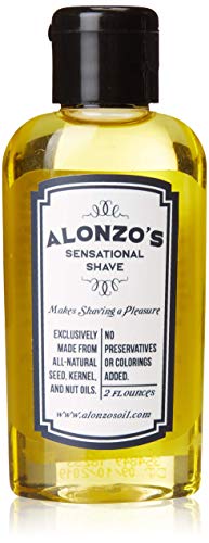 Alonzo's Sensational Shave - Shaving Oil for Men (1-Pack, 2 Oz Bottle) All-Natural Pre-Shave & After Shave Oil for Face and Body - Moisturizes & Calms Irritated Skin from Razor Burn
