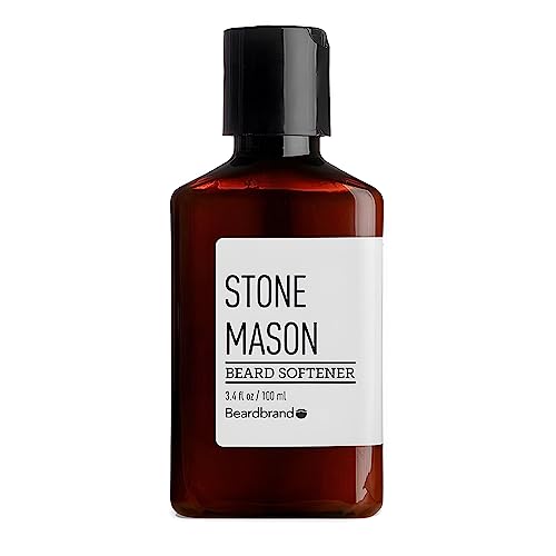 Beardbrand Beard Softener for Men [AS SEEN ON SHARK TANK] Leave in Beard Conditioner for Men - Hair Detangler & Conditioner with Stone Mason Scent 3.4 fl oz
