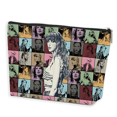 Azteoiz Music Lover Gift Makeup Bag Inspired TS Fans Song Lyrics Gift Singer Album Merchandise Friendship Gifts for Women Friends Bestie Birthday Christmas Cool Singer Makeup Zipper Pouch