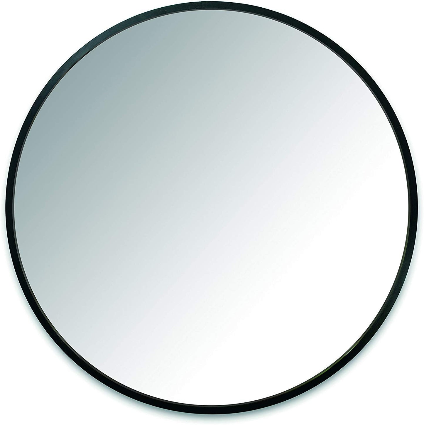 Umbra Hub Round Wall Mirror with Rubber Frame, Modern Decor for Entryways, Washrooms, Living Rooms and More, 24-Inch, Black