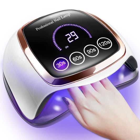 UV LED Nail Lamp, Gugusure Upgrade 180W Nail Dryer for Gel Polish with LCD Display, Auto Sensor and 4 Timer Settings, Professional Curing Lamp Light with 42 Beads for Salon and Home