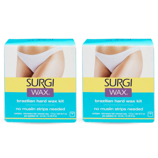Surgi Brazilian Microwave Hard Wax Kit 4 Oz, 2 Pack