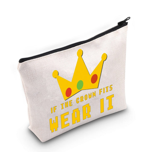 WZMPA Crown Cosmetic Makeup Bag Crown Inspired Gift If The Crown Fits Wear It Makeup Zipper Pouch Bag For Women Girls (If The Crown)