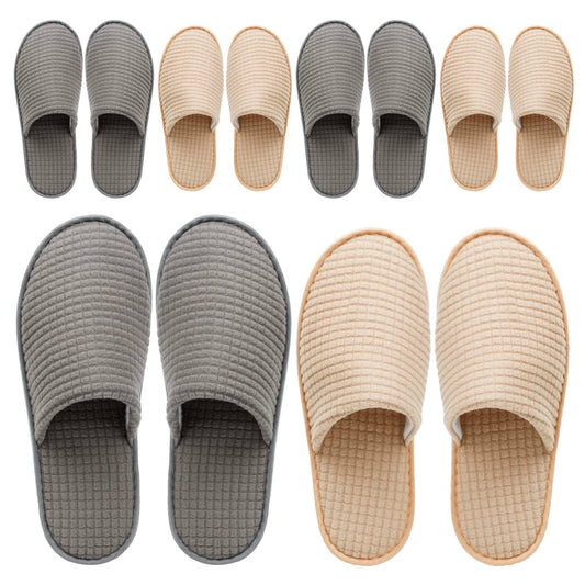 OSTADARRA 6 Pairs Spa Slippers, Non Slip Disposable Slippers For Guest, Washable Reusable, Which Can Be Used As Women Men, House, Indoor, Bathroom, Bedroom, Hotel, Bride Slippers