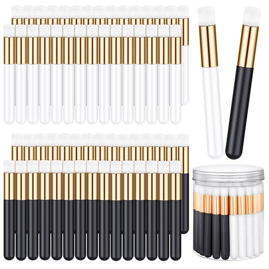 60 Pieces Lash Cleaning Brush Lash Shampoo Brushes with Container Cleansing Lash Extension Supplies Lash Cleanser for Extensions Nose Pore Cleaning Brush Peel off Blackhead (Black, White)