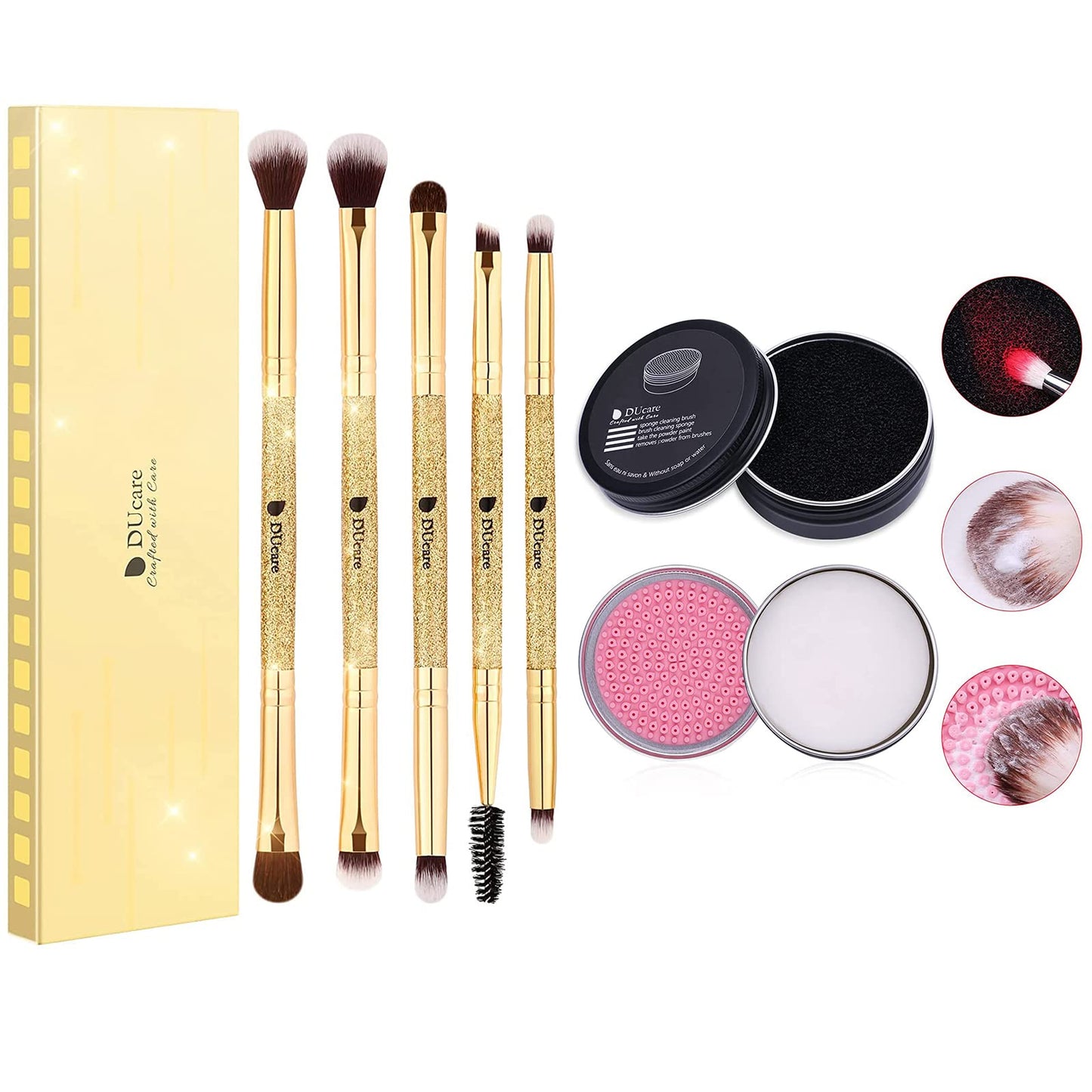 DUcare Eyeshadow Brush Set +Makeup Brush Cleaner Set