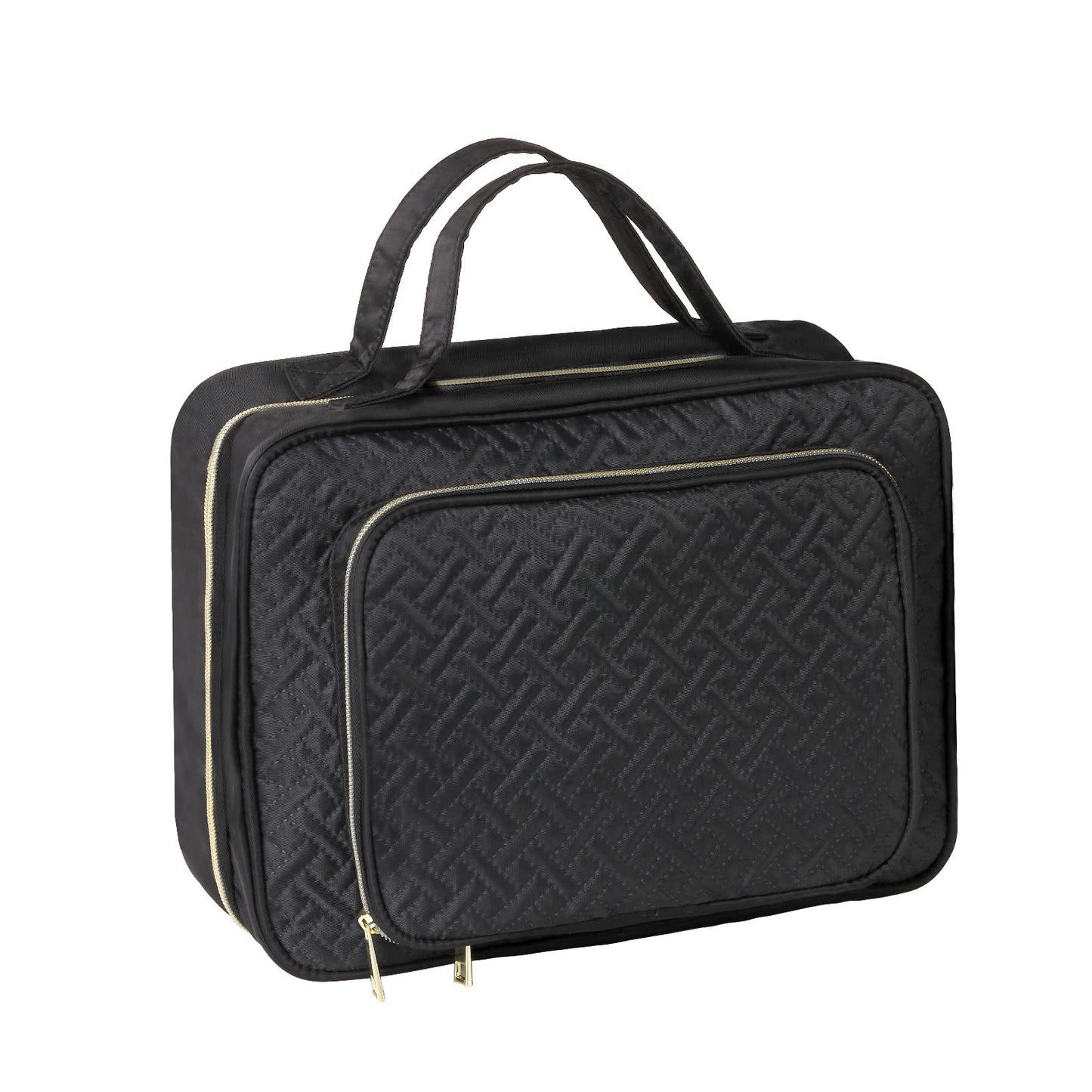 Buruis Large Capacity Toiletry Bag for Women, Hanging Travel Makeup Case Cosmetic Organizer, Water-resist Dopp kit Shower Shaving Bag with Leak-proof Brush Pouch Front Pocket & Sturdy Hook