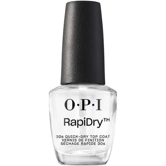 OPI RapiDry Nail Polish Drying Top Coat, High Shine & Glossy Finish, Quick Drying, Designed to Shine, Seal & Protect, 0.5 fl oz