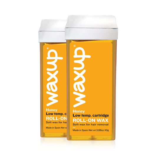 waxup Honey Roll On Wax, Hair Removal Wax Cartridge, Depilatory Wax Roller Refill for legs and arms, 3.88 Ounce (2 Pack)