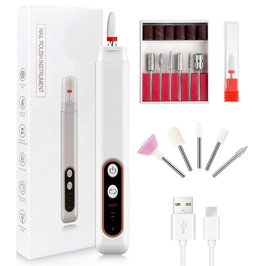 Professional Cordless Electric Nail Drill with 12 Drill Bits, 3 Speeds Portable Nail Sander Tools Rechargeable Nail Drill Machine for Acrylic Gel Nails, Nail Drill File Kit for Home Salon Travel Gifts