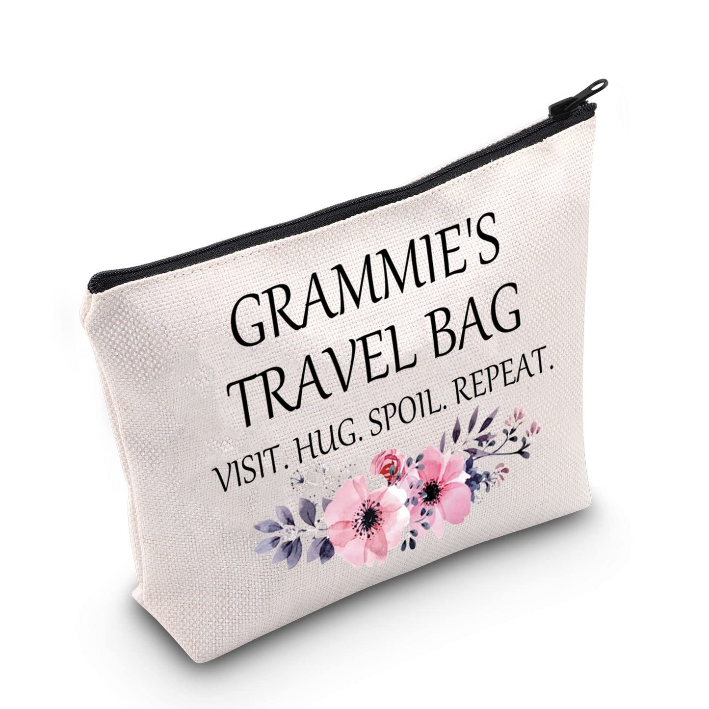 POFULL Grammie Gift for Birthday Grandma Gifts for Mother's Day Grammie’s Travel Bag Visit Hug Spoil Repeat Travel Cosmetic Pouch (Grammie’s Travel Bag)