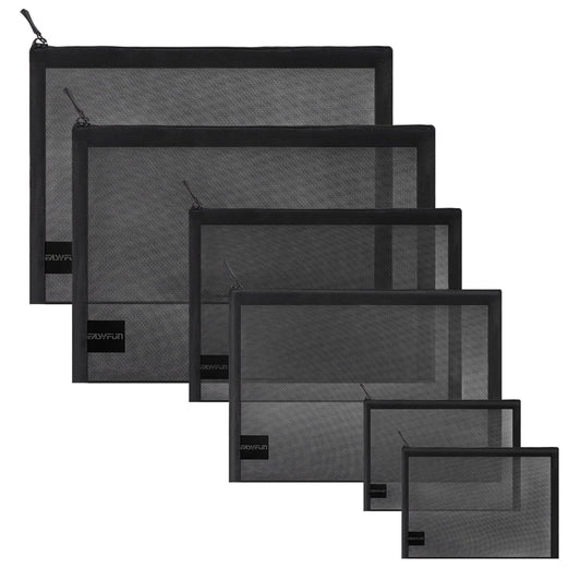 EASYFUN 6 Pieces Mesh Cosmetic Bag With Zipper Portable Travel Organizing Zipper Pouch Toiletries Makeup Pouches For Home Travel Accessories Diaper Bag