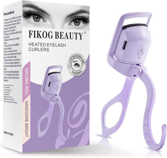 Premium Heated Eyelash Curlers Elevate Your Lash, Rapid Heat-up, USB Rechargeable Electric Eyelash Curler with Sensing Heating Silicone Pad, Heated Lash Curler with Temperature Control, Purple