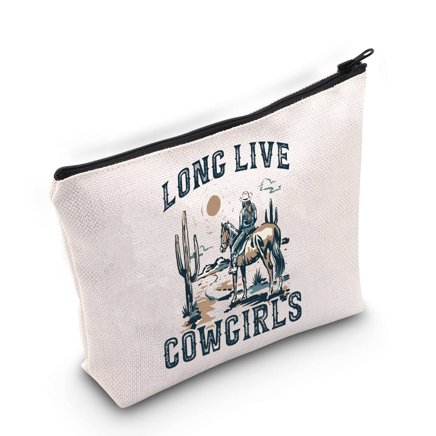 BLUPARK Western Gift Western Rodeo Zipper Bag Long Live Cowgirl Makeup Bag Western Women Cosmetic Bag Western makeup bag Cowgirl Gift Women Wild Vintage Gift（Long Live Cowgirl ）
