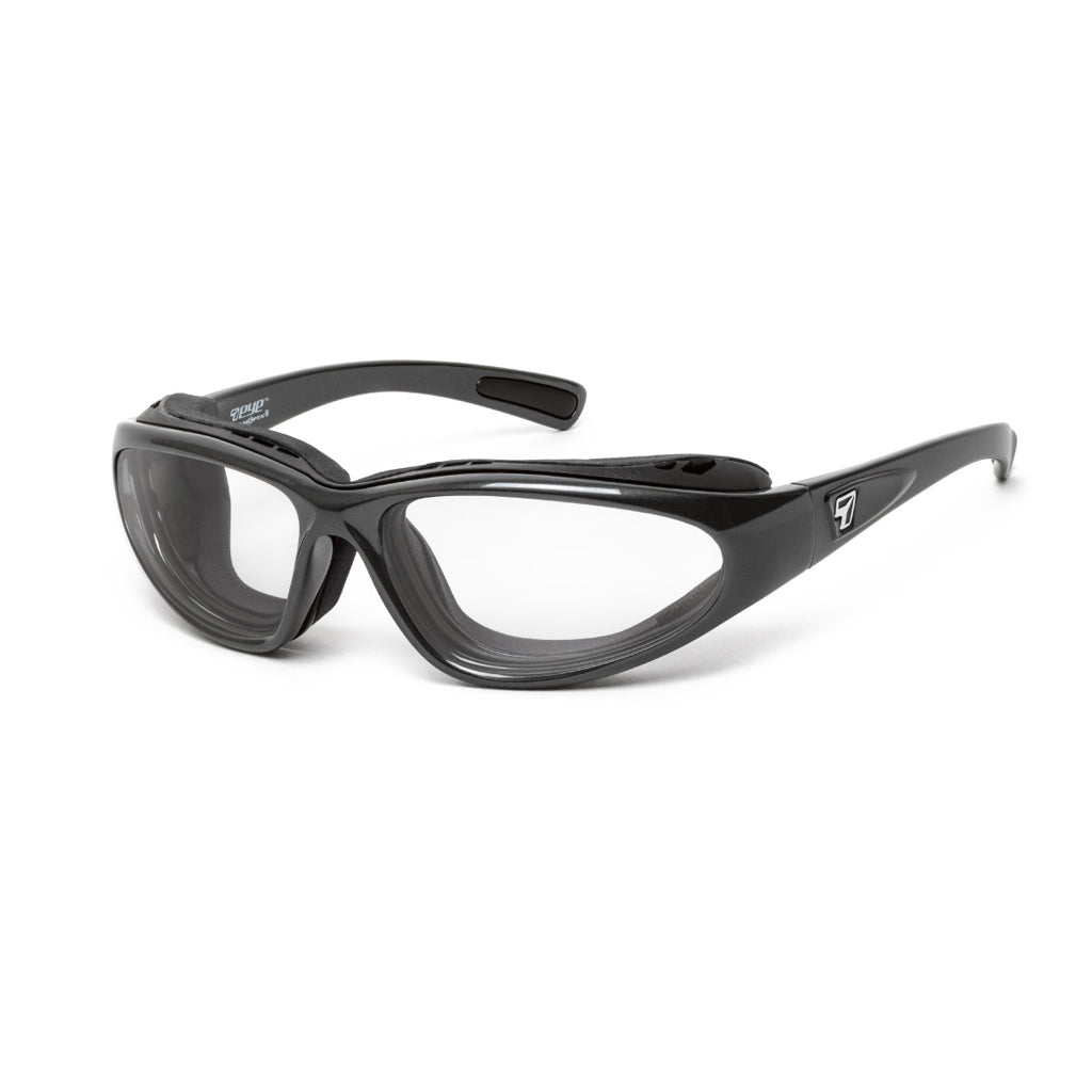 7eye Bora in Charcoal Frame and Clear Lens profile view