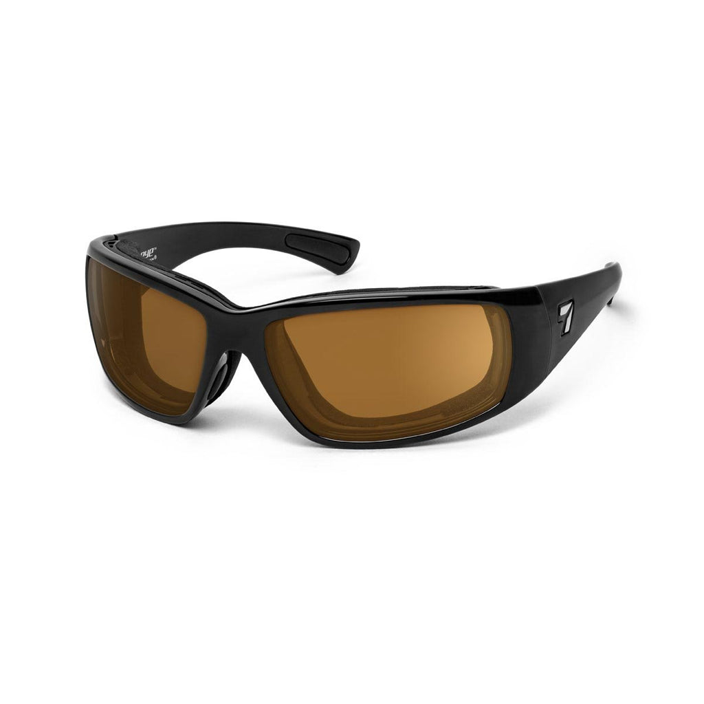 7eye Taku Plus in Glossy Black Frame and Copper Lens profile view