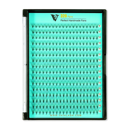 VAVALASH Premade Fans Eyelash Extensions 5D 6D 8D 9D 10D 16D 20D Thickness 0.05 C/D Curl Middle Stem Heat Bonded Premade Fans Russian Volume Lash Extensions Supplies (Middle Stem 16D-0.05-C-8-15mm)