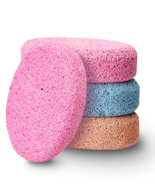 Bliss Pumice Stone - 4 Pack Foot Callus Stone Scrubber - Pedicure Feet Heels and Hands Dry Dead Skin Remover - Exfoliaitor Tool, Assorted