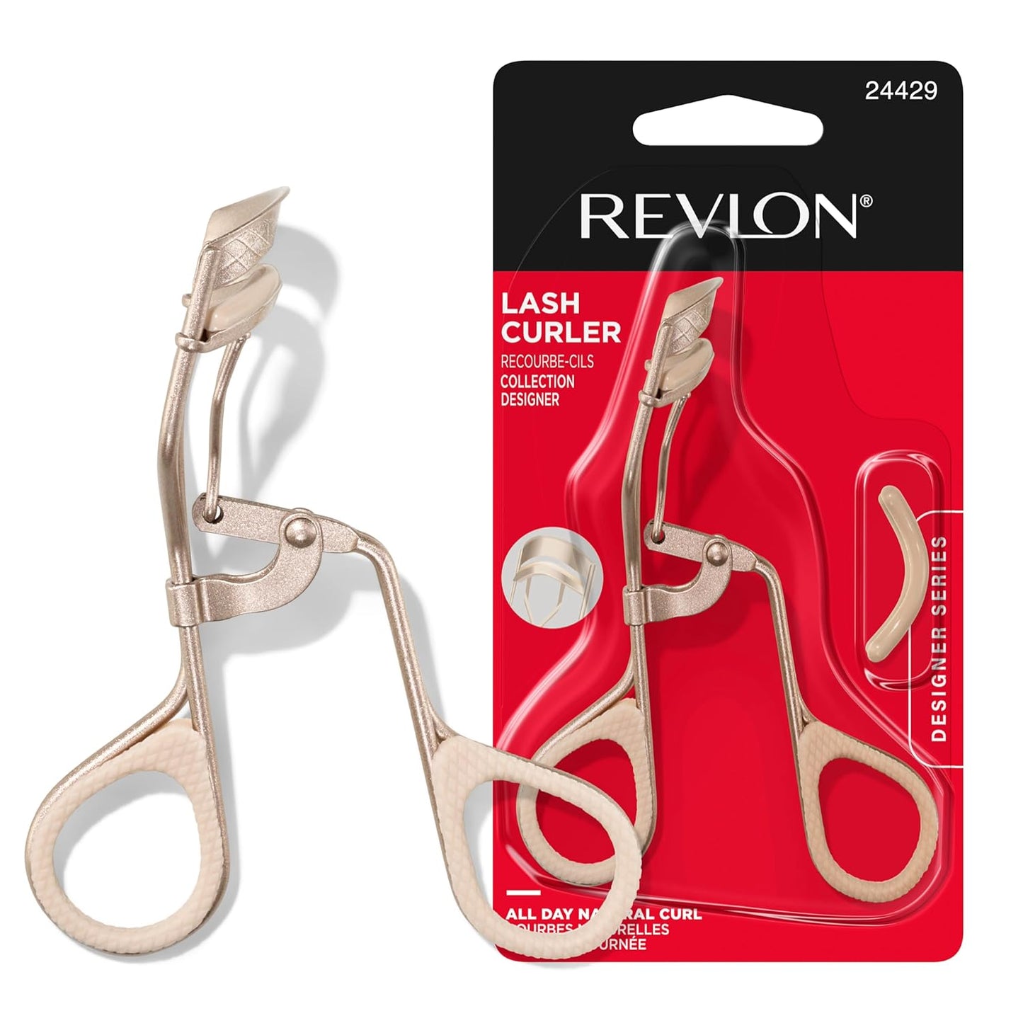 Revlon Designer Series Lash Curler, Eyelash Lift for an Eye Opening Look, with Finger Grips for a Non Slip Grip, Easy to Use, 1 Count