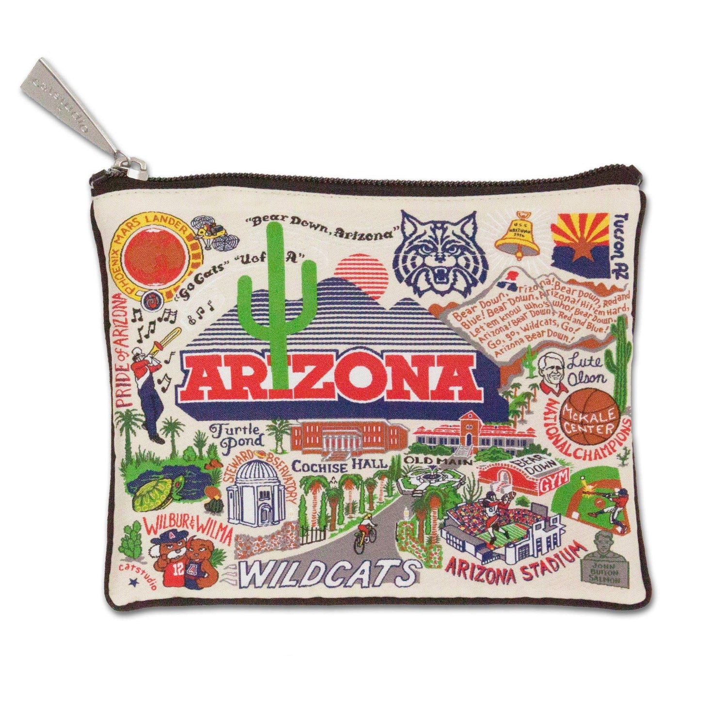 Catstudio Collegiate Zipper Pouch, University of Arizona Travel Toiletry Bag, Ideal Gift for College Students or Alumni, Makeup Bag, Dog Treat Pouch, or Travel Purse Pouch