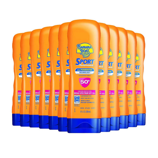 Banana Boat Ultra Sport Sunscreen Lotion, SPF 50 Lotion - 8 fl oz 12 Pack