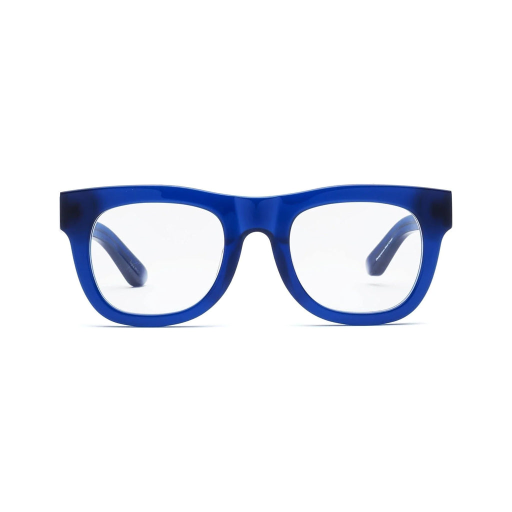 Caddis D28 Reading Glasses in Gloss Blue front view
